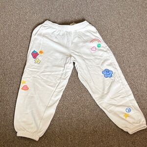 PacSun White Sweatpants with Designs
